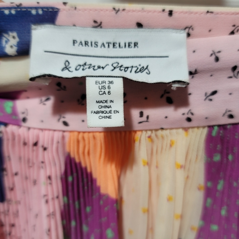 & Other Stories Multicolored Patchwork Midi Skirt - image 3